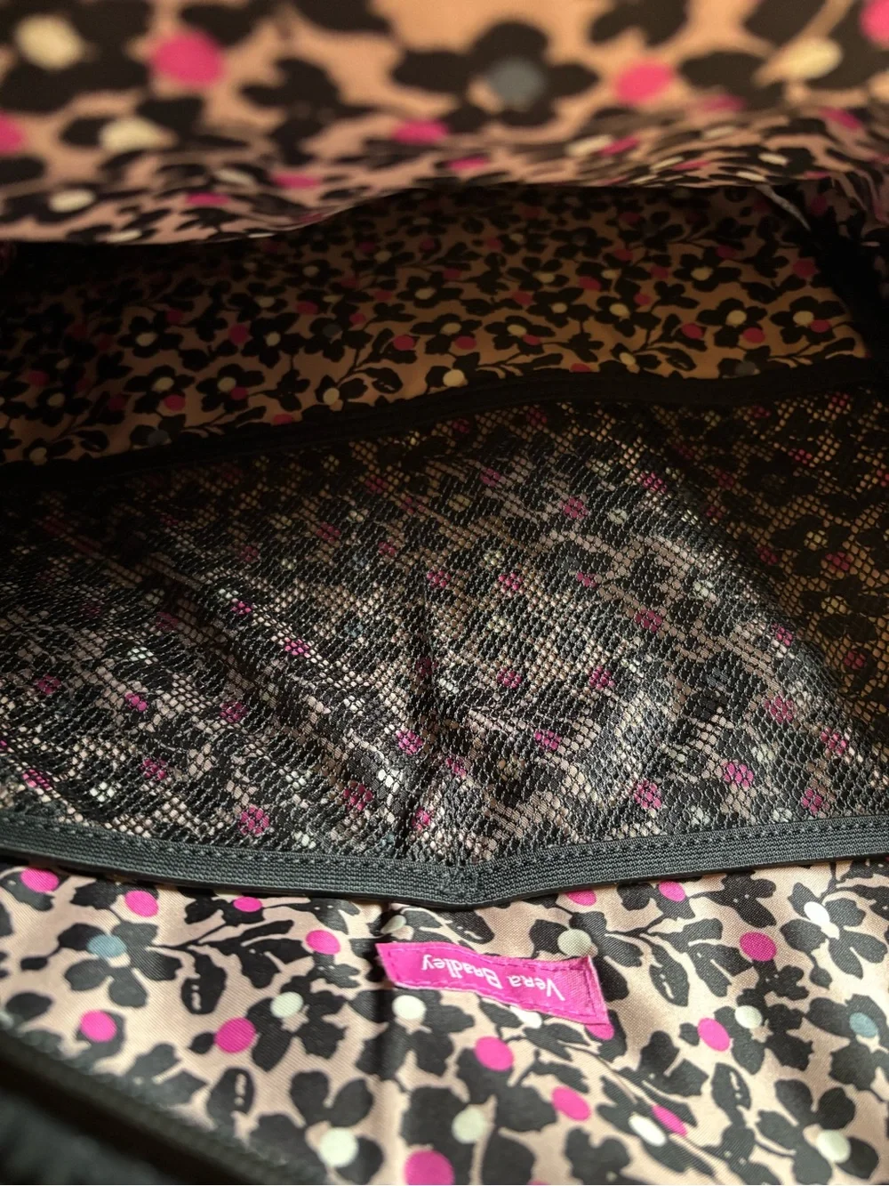 Vera Bradley Womens Iconic Campus Black Quilted Adjustable Strap Zipper Backpack
